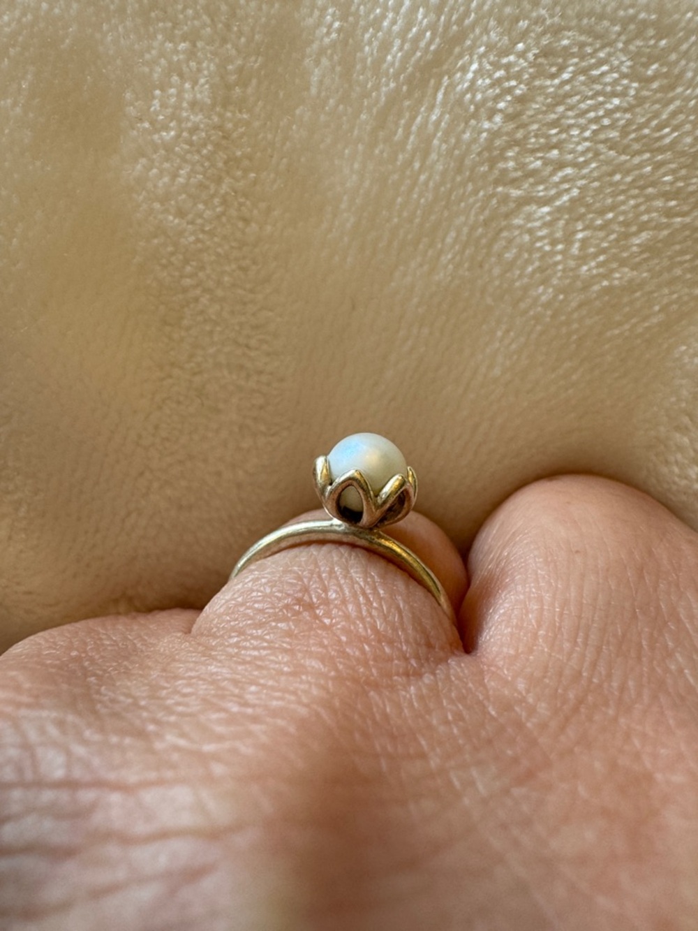 Pandora Sterling Silver Pearl Ring with Decorative Prongs size 6 - Picture 14 of 14